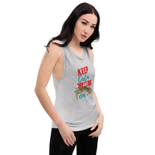 Load image into Gallery viewer, Keep Calm Crab On Ladies’ Muscle Tank