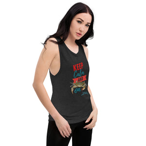 Keep Calm Crab On Ladies’ Muscle Tank