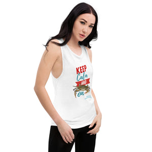 Keep Calm Crab On Ladies’ Muscle Tank